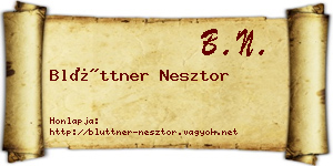 Blüttner Nesztor névjegykártya